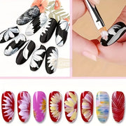 8 Pcs Nail Art Flower Drawing Brush Set | Black Nail Art Brush