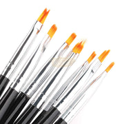8 Pcs Nail Art Flower Drawing Brush Set | Black Nail Art Brush