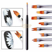 8 Pcs Nail Art Flower Drawing Brush Set | Black Nail Art Brush