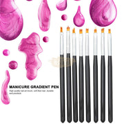 8 Pcs Nail Art Flower Drawing Brush Set | Black Nail Art Brush