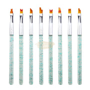 8 Pcs Nail Art Flower Drawing Brush Set | Green Nail Art Brush