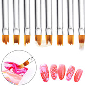 8 Pcs Nail Art Flower Drawing Brush Set | Green Nail Art Brush