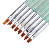 8 Pcs Nail Art Flower Drawing Brush Set | Green Nail Art Brush