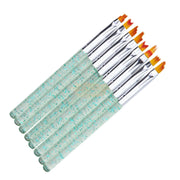 8 Pcs Nail Art Flower Drawing Brush Set | Green Nail Art Brush