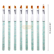 8 Pcs Nail Art Flower Drawing Brush Set | Green Nail Art Brush