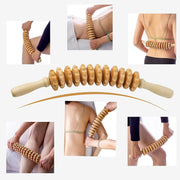 Wood Massage Rollers with anti-slip Handle | 12 Wheels