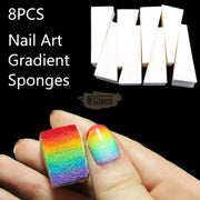 8PCS Nail Art Gradient Sponges | Triangle Wedge Applicators for Ombre & Blending Designs Makeup Sponge