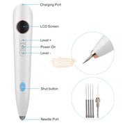 9-Level Beauty Mole Removal Pen with LED Display Skin Care Machine