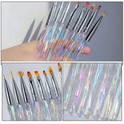 9 pcs Nail Art Brush Set | Aurora Ice Nail Art Brush