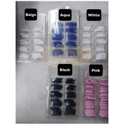 Colored Half Cover French Nail Tips 100 pcs - Pink