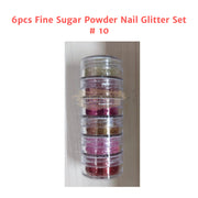 6pcs Fine Sugar Powder Nail Glitter Set | 10