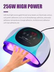 SUN QB C7C Plus Touch Screen 2-in-1 UV LED Nail Lamp 256W | Black/Gold