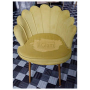 Modern Classic Luxury Comfortable Shell Velvet Accent Chair - Yellow