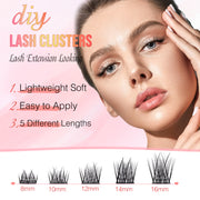EMEDA DIY Lashes | Lash Clusters WL08 C Curl 8-16mm | 56 pcs