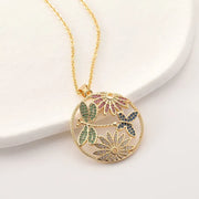 Fashion Jewelry - Fashion Dragonfly Butterfly Diamond Pendent Women's Copper Necklace