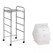 4-Drawers Storage Rolling Cart | White