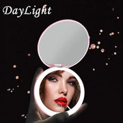 USB Rechargeable LED Travel Magnifying Mirror | 80*80*20mm (USB cable included)