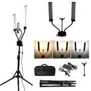 Double Arms Dimmable LED Cosmetic Lamp with Phone Clip & Tripod