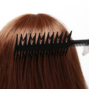 3-in-1 Weaving Highlighting/Foiling Sectioning Comb | Black