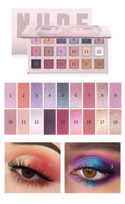 Miss Rose 18 Colors Eyeshadow Palette Glitter Makeup | Nude