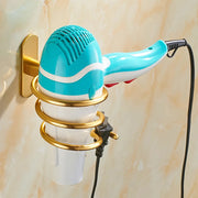 Wall Mounted Hair Dryer Holder Rack | Gold (Holder Only)