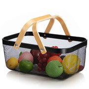 Wire Mesh Steel Basket with Handles | Big | Black | 47*25*18 cm