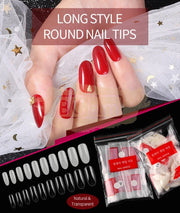 Full Cover Round Nail Tips Clear 100 Tips