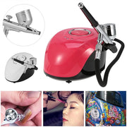Dual Action Airbrush with Portable Mini Air Compressor Kit
