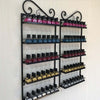 5-Tier Wall-Mounted Iron Nail Polish Display Rack (1 pair) | Black (rack only)