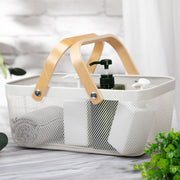 Wire Mesh Steel Basket with Handles | Big | White | 47*25*18 cm