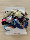 Silk Hair Scrunchies | Tri-Color | 3 pieces | Cream, Pink, Blue