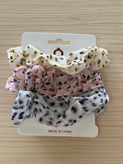 Silk Hair Scrunchies | Tri-Color | 3 pieces | Yellow, Pink, Grey