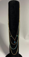 Fashion Jewelry - Turquoise 4 Layered Chain Necklace
