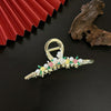 Fashion Jewelry -Large Butterfly Rhinestone Pearls Hair Claw Clip