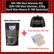 Black SM100 Wax Warmer Kit (220g Hard Wax Beans & 100 Spatulas)