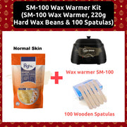 Black SM100 Wax Warmer Kit (220g Hard Wax Beans & 100 Spatulas)