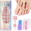 120pcs French Press On Toenails Soft Gel Tips With Design | Full Cover