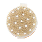 Round Exfoliating Body Brush with Rubber Scrubber