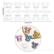 40 pcs Clear Bear Head Shaped Nail Swatch