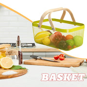 Wire Mesh Steel Basket with Handles | Big | Lime | 47*25*18 cm