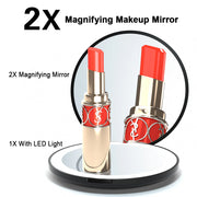 USB Rechargeable LED Travel Magnifying Mirror | 80*80*20mm (USB cable included)
