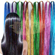 Hair Tinsel | Shiny Fairy Extensions Sparkly Strands 120Cm