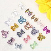 60 pcs Clear Teddy Bear Shaped Nail Swatch