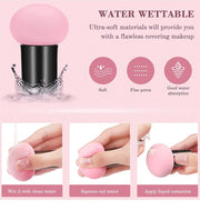 Mushroom Head Makeup Sponge with handle (Dry & Wet Use)