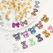 60 pcs Clear Teddy Bear Shaped Nail Swatch