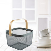 Wire Mesh Steel Basket with Handle | Small | Black | 25*25*18 cm