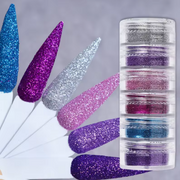 6pcs Fine Sugar Powder Nail Glitter Set | 12