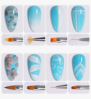 9 pcs Nail Art Brush Set | Aurora Ice