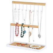Jewelry Display Stand | White Metal & Wood (Organizer only)