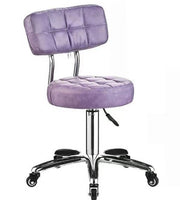 Beauty Salon Hydraulic Swivel Stool with Backrest | Purple